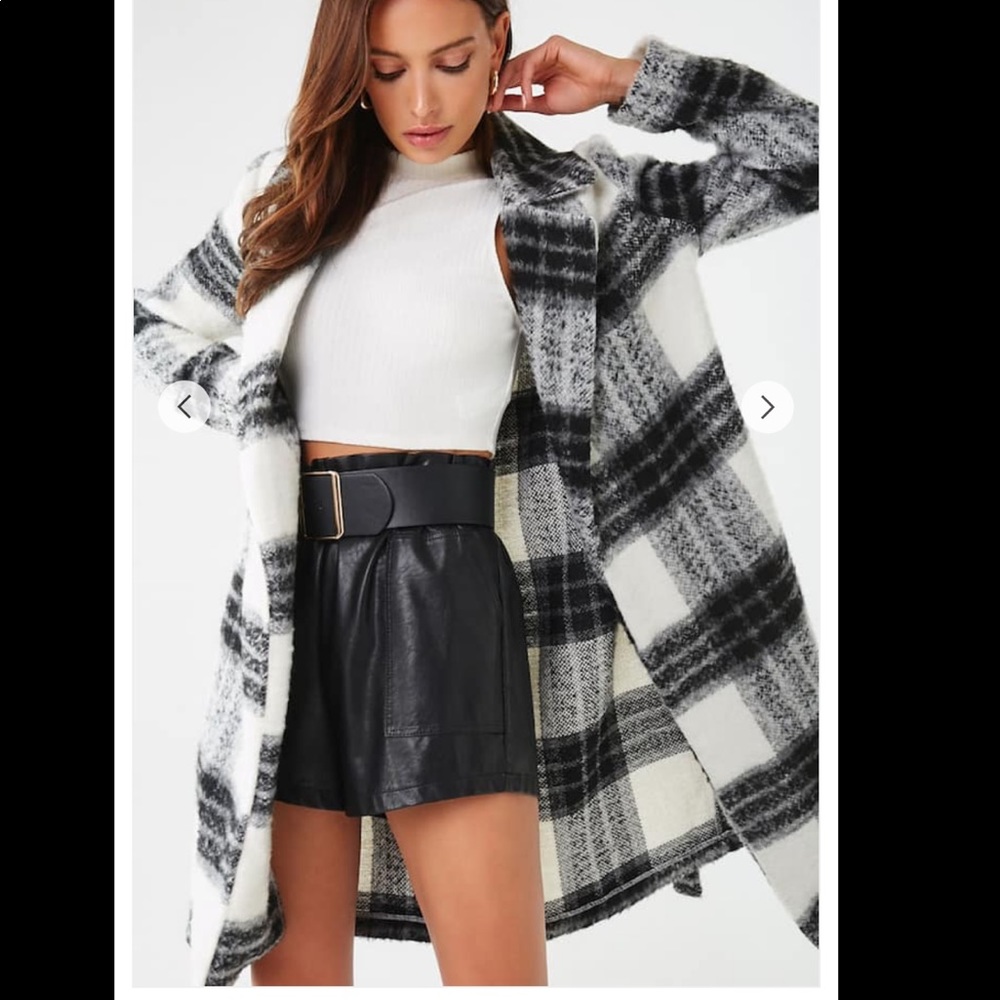 Plaid trench coat